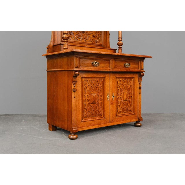Wood Gründerzeit Buffet in Oak, 1800s, Set of 2 For Sale - Image 7 of 18