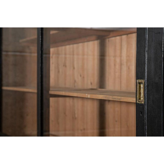 Large Antique English Ebonised Glazed Housekeepers Cabinet, 1880 For Sale - Image 17 of 18
