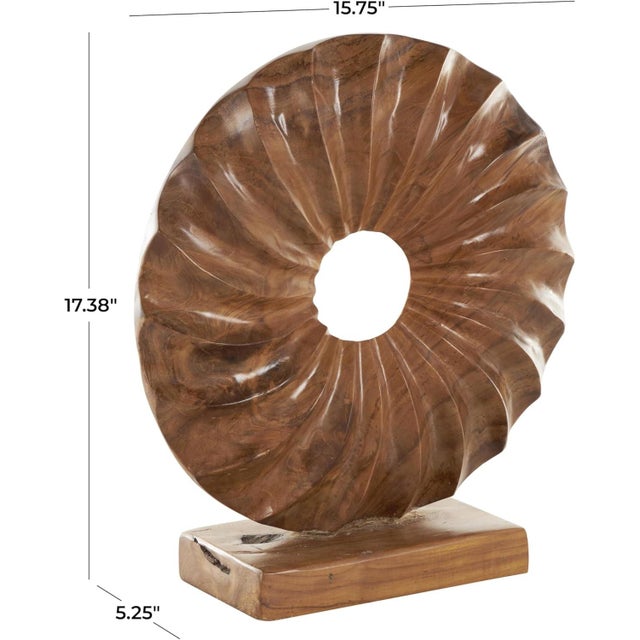 Wood Abstract Teak Wood Sculpture Modern Home Decor For Sale - Image 7 of 7