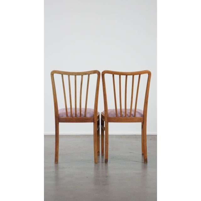 Vintage Danish Dining Chairs with Light Purple Fabric Seats, 1970s, Set of 8 For Sale - Image 4 of 14