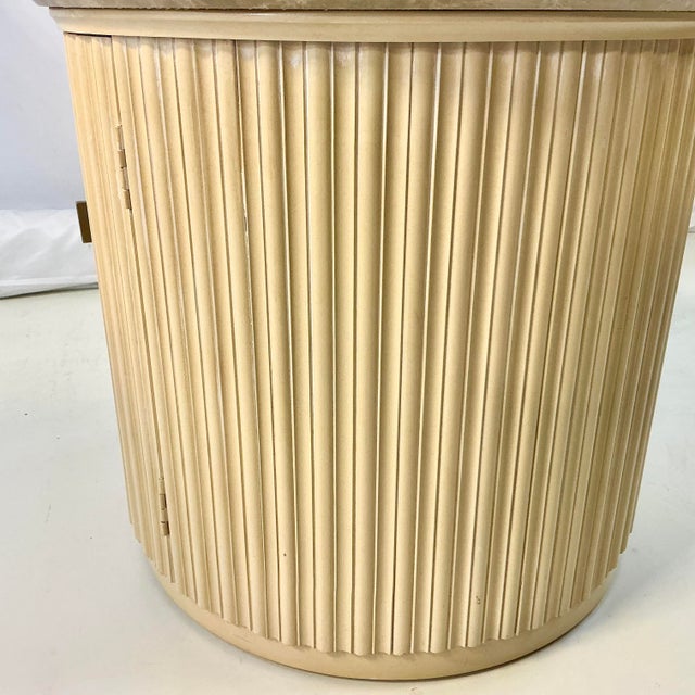 Vintage Neoclassical Roman Contemporary Century Furniture Round Marble Top Side Table For Sale - Image 15 of 16