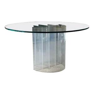 1980s Aerial Acrylic and Glass "Blade" Dining Table by Charles Hollis Jones