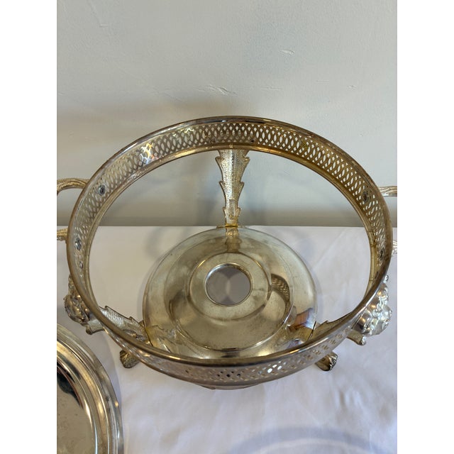 Anchor Hocking Silver Plate Chafing Dish With Glass Insert For Sale - Image 11 of 11