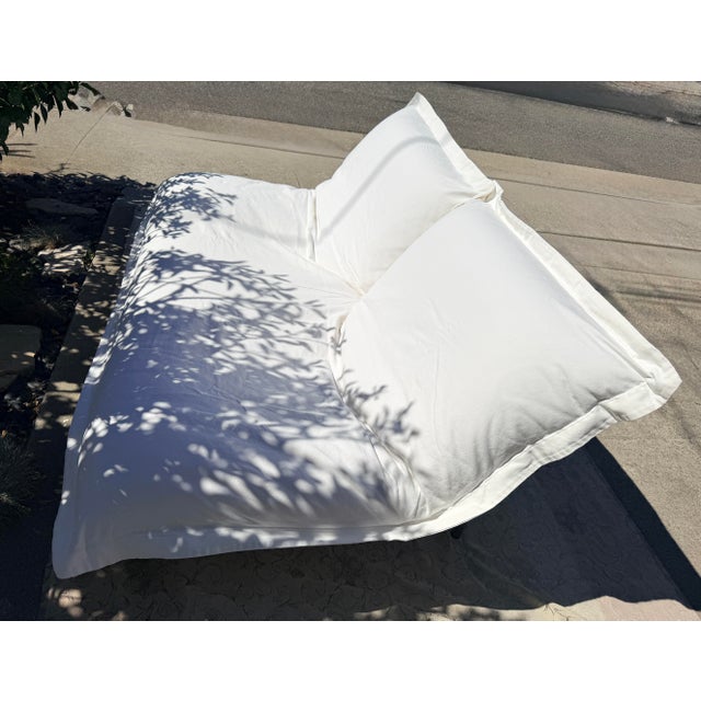 Vintage Attributed Ligne Roset "Caitlin" Pillow-Style Reclining Loveseat, Made in France For Sale - Image 10 of 13