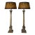 Mid 20th Century Italian Neoclassical Corinthian Column Table Lamps Distressed Giltwood - a Pair For Sale