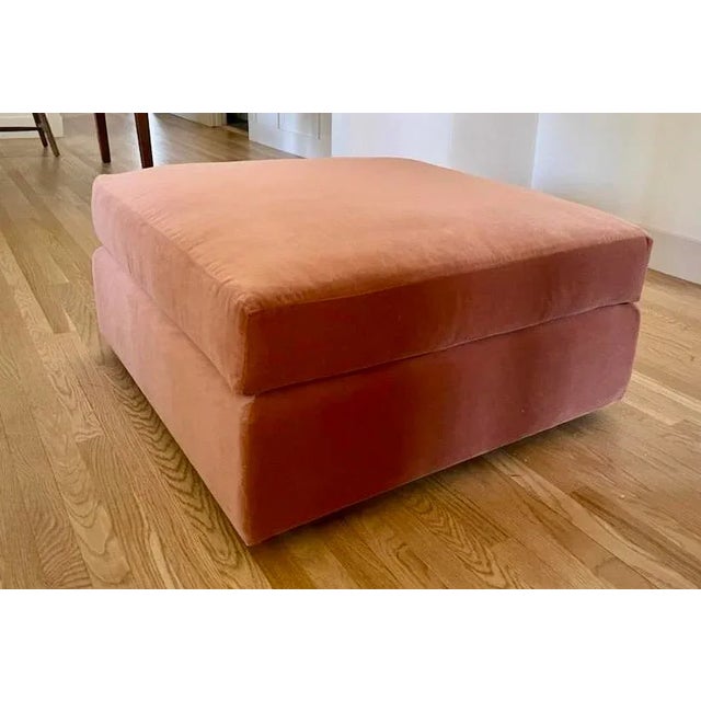 Hollywood Regency 90" Designer Velvet Sofa With Ottoman For Sale - Image 4 of 7