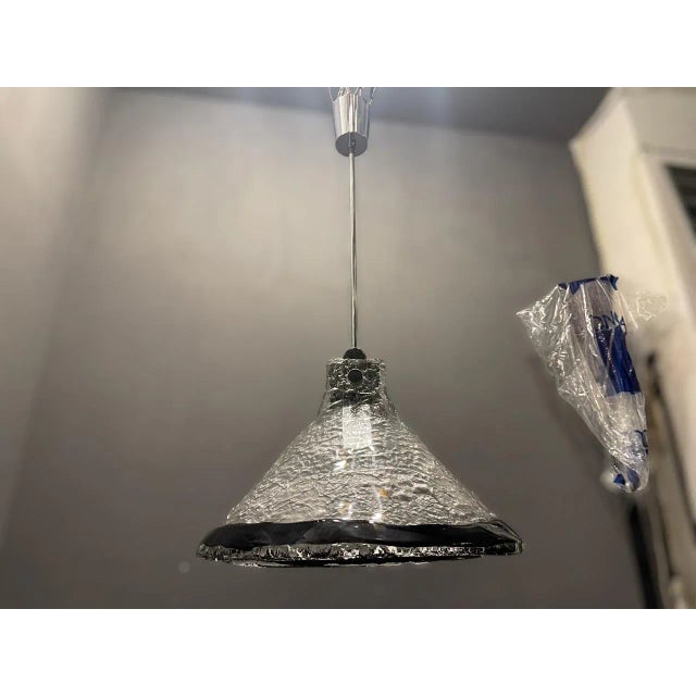 Black Italian Architectural Murano Glass Pendant For Sale - Image 8 of 9