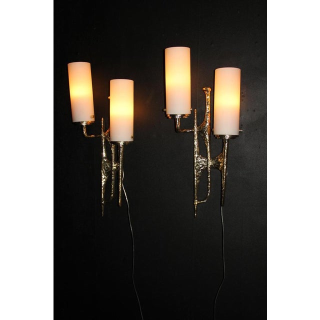 Mid-Century Modern Bronze Wall Sconces by Felix Agostini, 1990s, Set of 2 For Sale - Image 14 of 18