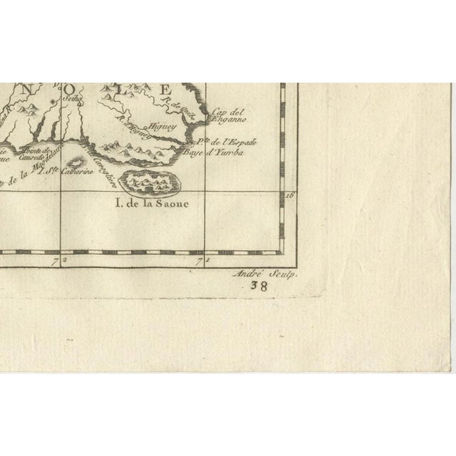 Map of French and Spanish Antilles with Hispaniola St Domingue by Rigobert Bonne, 1780s For Sale - Image 11 of 12