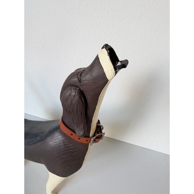 1980s Vintage Southwestern Folk Art - Style Handcrafted Wooden Dachshund Dog Sculpture For Sale - Image 5 of 12