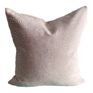 Custom 20" Throw Pillow in Celadon and Ivory For Sale