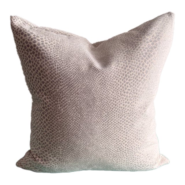 Custom 20" Throw Pillow in Celadon and Ivory For Sale