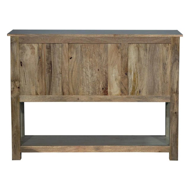 1990s 1990s Mid Century Modern Solid Wood & Brass Accent Console With Drawers For Sale - Image 5 of 9