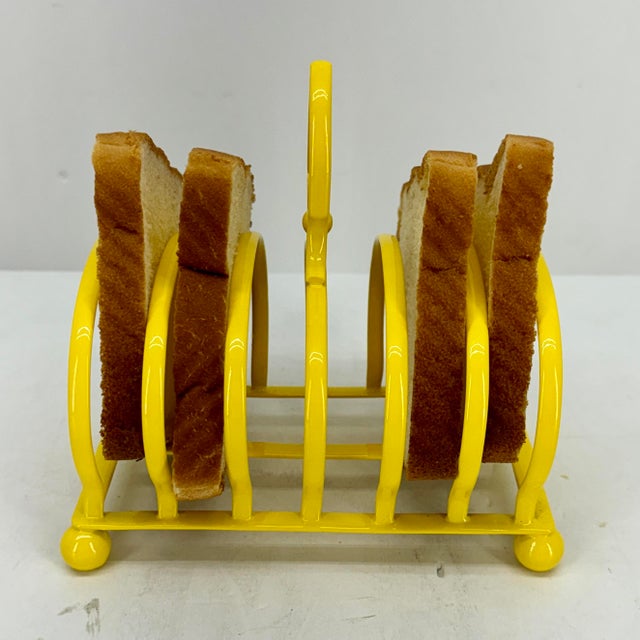 1920s 1920s Sunshine Yellow Silver Plated Letter or Toast Stand For Sale - Image 5 of 9