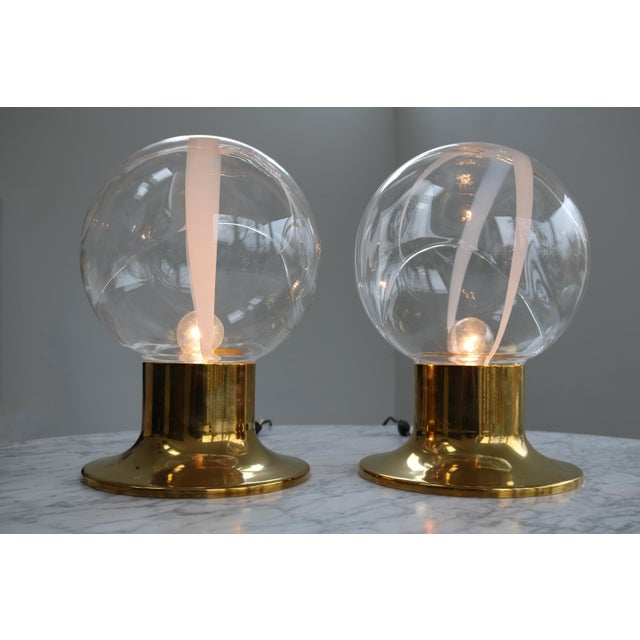 Membrana Table Lamp Early Edition Mouth-blown Murano glass Brass base Made in Italy 1960s Height 43cm / Diameter 30cm 1 x...