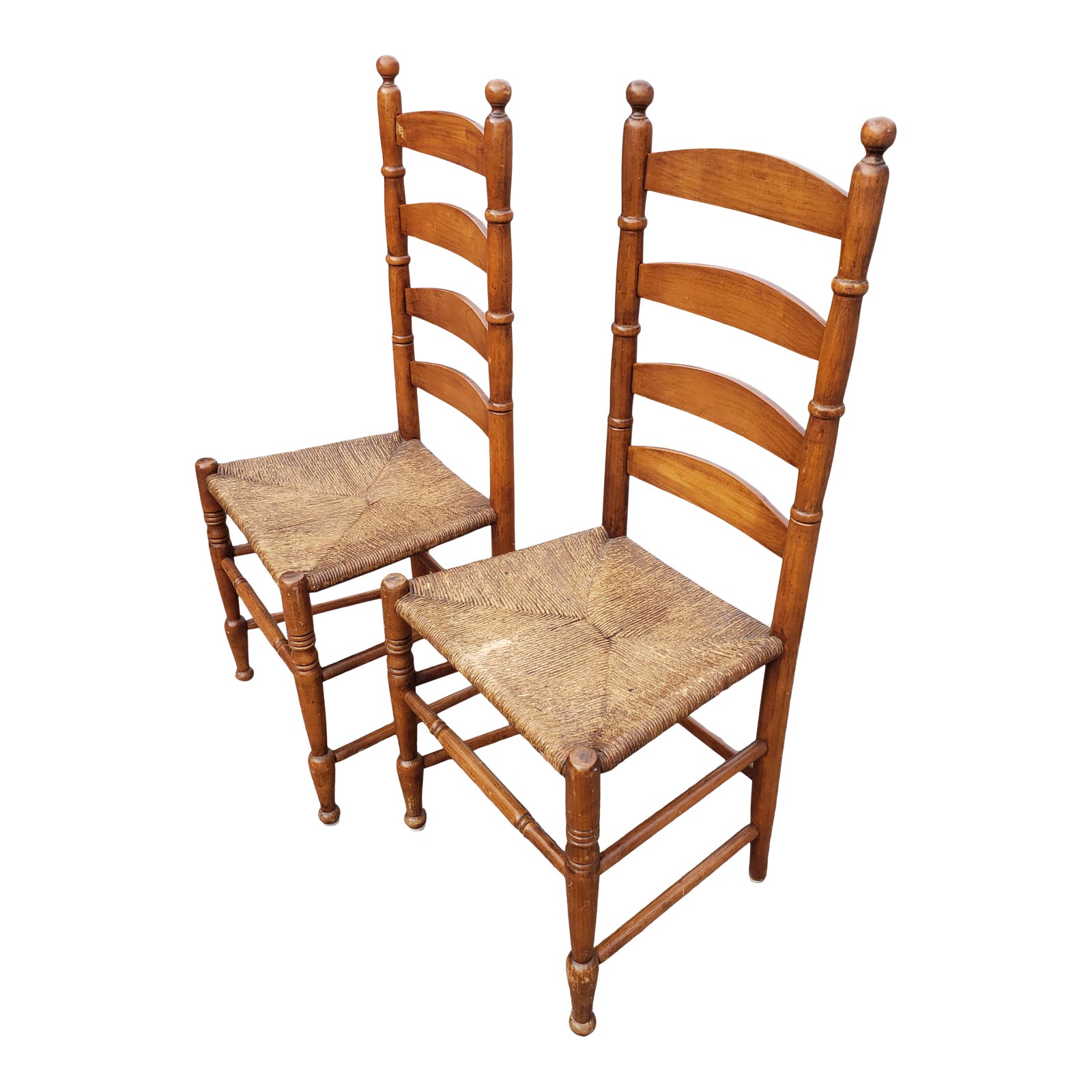 Antique Shaker Cherry LadderBack Chairs a Pair Chairish