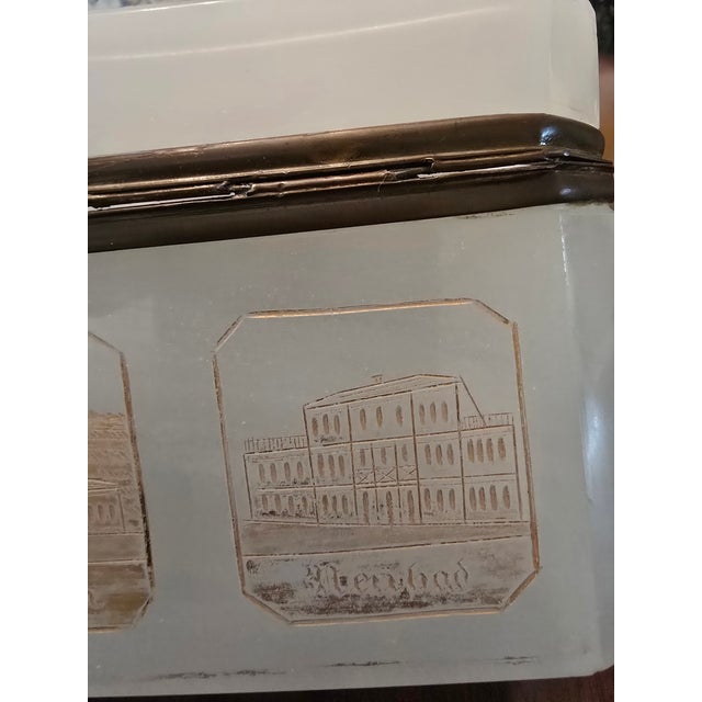 Antique Bohemian Glass Moser Opaline Jewel Box For Sale - Image 9 of 11