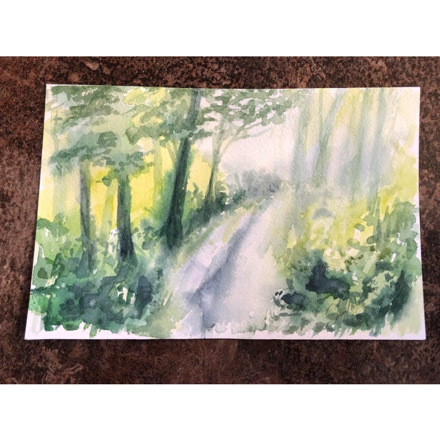 "Navigating the Road Ahead" Contemporary Original Watercolor Landscape Painting by Nancy Smith For Sale - Image 4 of 4