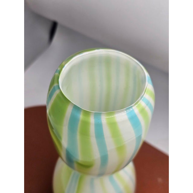 1970s Green, Blue and White Murano Glass Vase, 1970s For Sale - Image 5 of 8