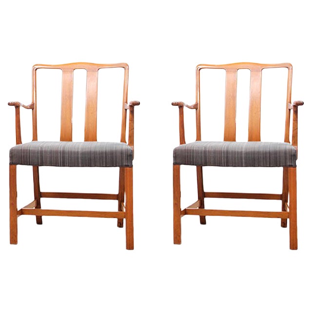 Set of Scandinavian FH43 Armchairs by Ole Wanscher for Fritz Hansen, 1943 For Sale