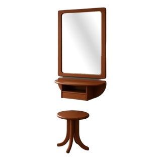 Danish Teak A Welcome Hallway Set with Mirror, Wall Console and Hook Rail from Vildbjerg Møbelfabrik, 1960s, Set of 3 For Sale