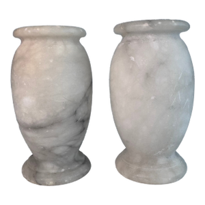 Alabaster Vases, a Pair