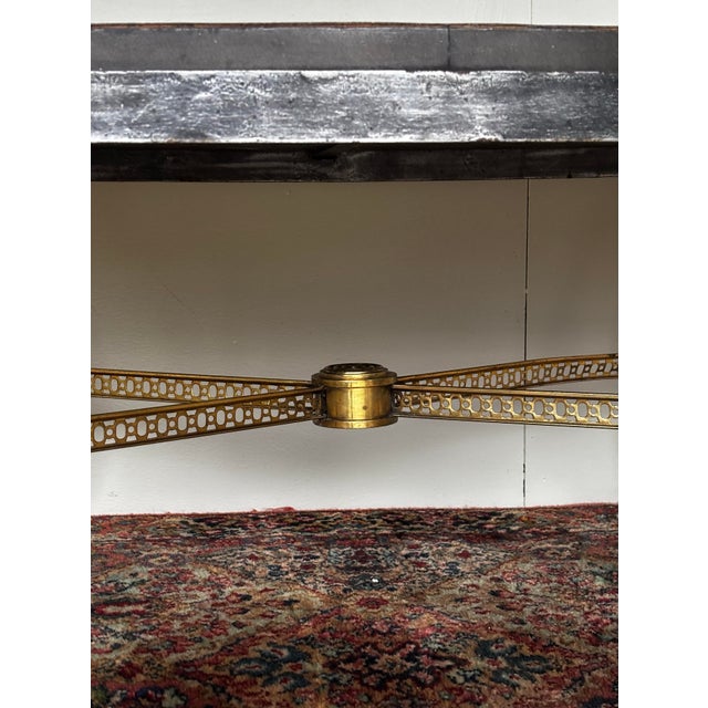 Gray 1970s Attributed to Maitland-Smith Embossed Leather Goat Head Coffee Table For Sale - Image 8 of 9