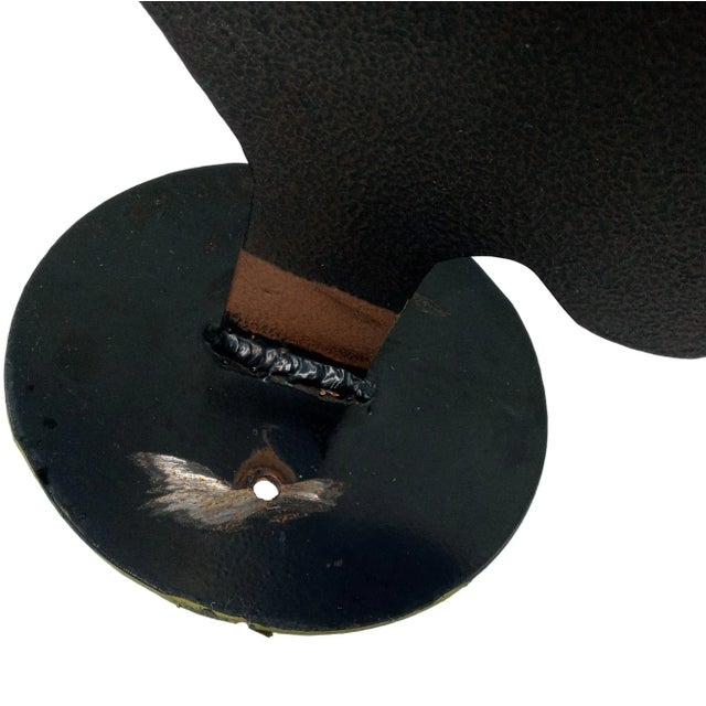 Folk Art 1980s Rooster Folk Art Metal Garden Sculpture For Sale - Image 3 of 12