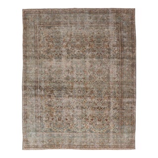 Antique Persian Tabriz Rug With Floral Elegance 8'10 X 11'10 For Sale