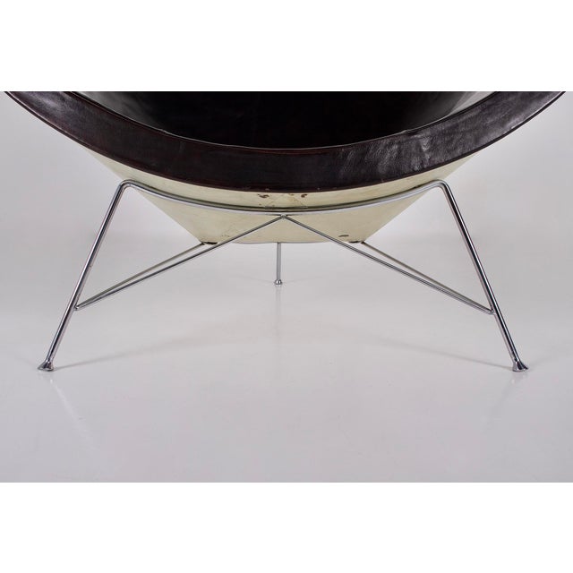 Metal Coconut Armchair in Black Leather by George Nelson for Herman Miller, 1960s For Sale - Image 7 of 13