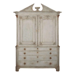Dutch Painted Linen Cupboard For Sale