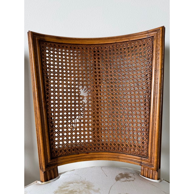 Wood Vintage French Louis XVI Style Cane Back Dining Chairs – A Pair For Sale - Image 7 of 12