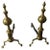 18th C American Chippendale Tall Brass Andiron Firedog Pair For Sale - Image 9 of 9