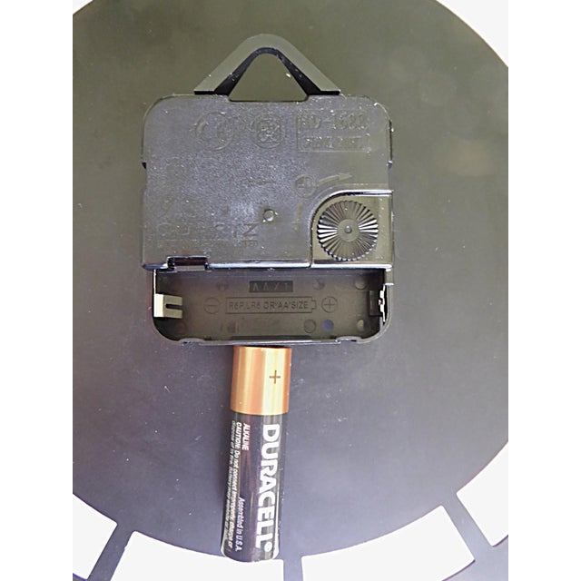 Black Kienzel Wall Clock Mid Century Modern Metal W. Battery Moment Germany 1960s For Sale - Image 8 of 12