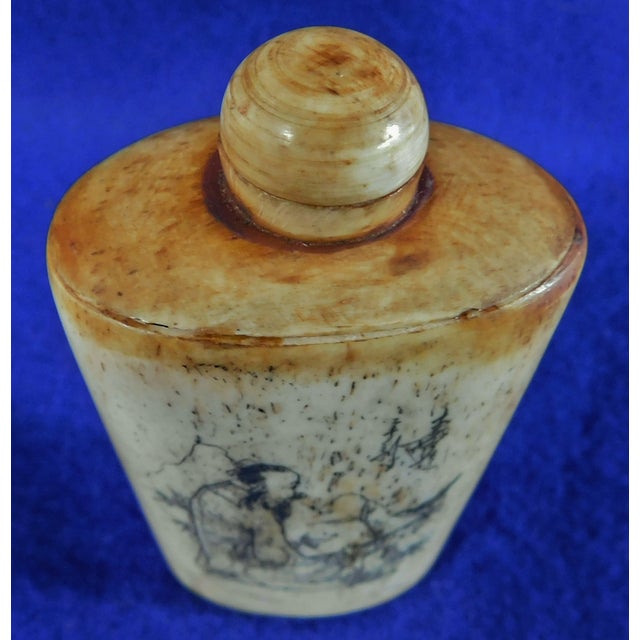 Mid 20th Century Vintage Mid Century Chinese Hand Carved Figural Bone Snuff Bottle For Sale - Image 5 of 11