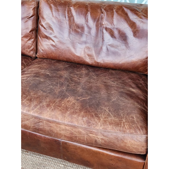 1980s 1980's Brown Leather Sofa For Sale - Image 5 of 11