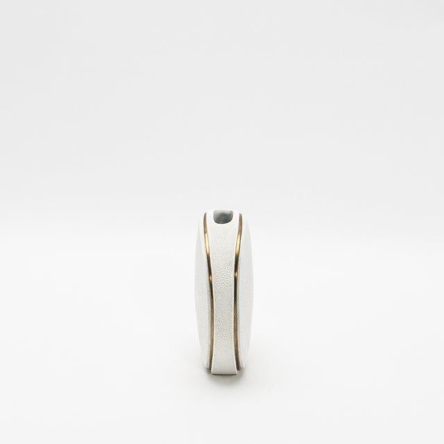 Modern Shagreen Vase With Brass Details by R&y Augousti For Sale - Image 3 of 6