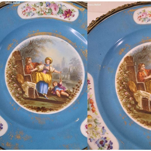 19th Century Sèvres Style Porcelain Centerpiece Bowl With Ormolu Mounts For Sale - Image 12 of 15