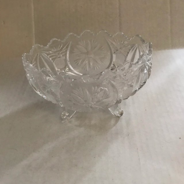 Vintage Cut Crystal Footed Serving Bowl or Candy Dish For Sale - Image 6 of 6