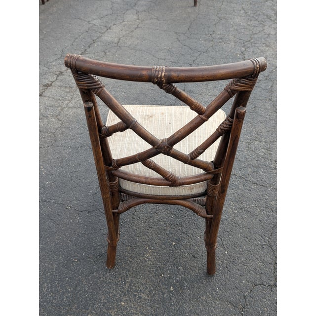 Vintage Fick Reeds Set of 6 Bois Bamboo Chippendale Dining Chairs For Sale In Washington DC - Image 6 of 18