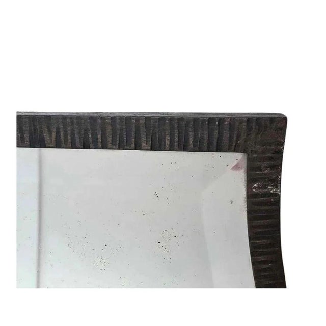 Late 20th Century Paul Ferrante Style Modern Textured Frame Floor Mirror With Beveled Glass For Sale - Image 5 of 6