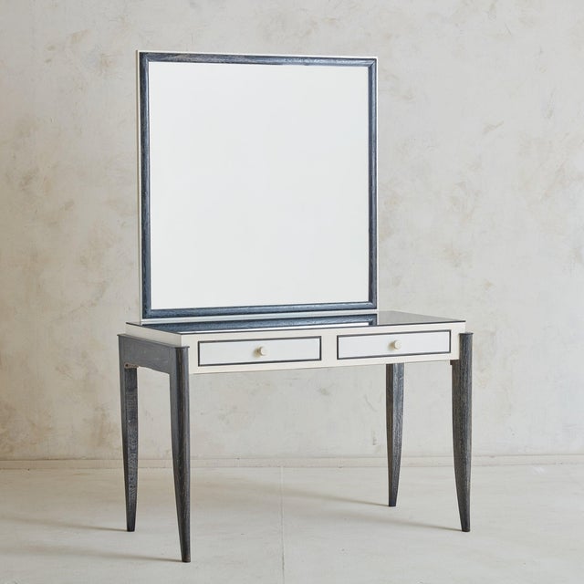 Vintage Art Deco Cerused Ebonized Wood Writing Desk For Sale - Image 4 of 11