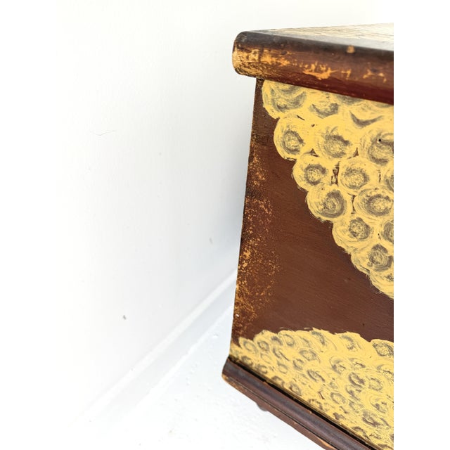 19th Century Folk Art Dome-Top Wallpaper Travel Chest, 1878 For Sale - Image 16 of 18