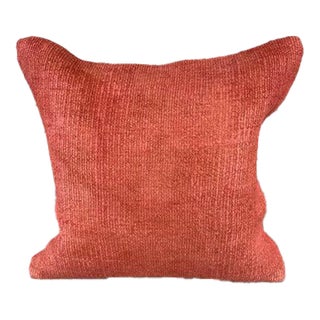 20 x 20 Hemp Pillow Turkish Cushion Natural Pinkish Red Pillow Cushion Cover For Sale