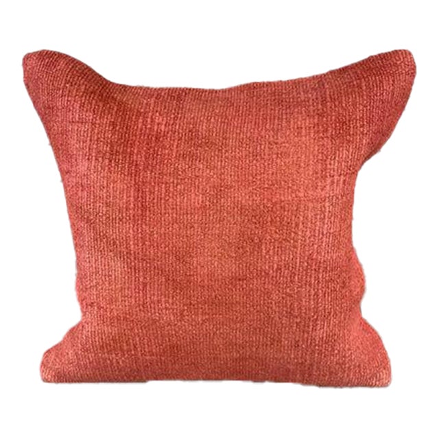 20 x 20 Hemp Pillow Turkish Cushion Natural Pinkish Red Pillow Cushion Cover For Sale