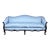 Vintage Louis XV Rococo Style Sofa in Newer Pale Blue Damask Upholstery For Sale