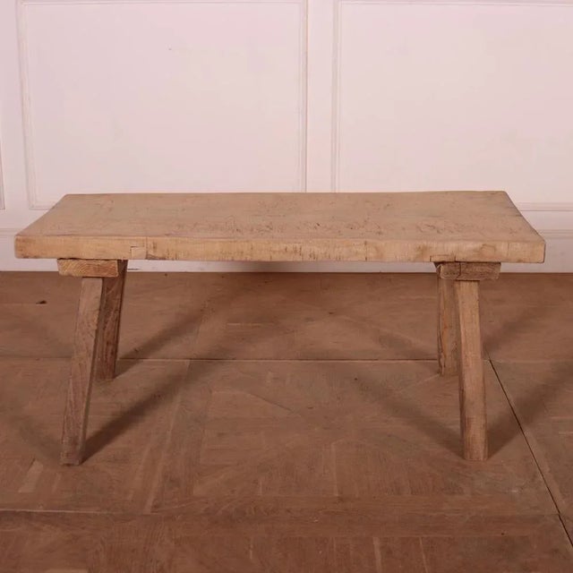 French Sycamore and Elm Trestle Table For Sale - Image 6 of 6