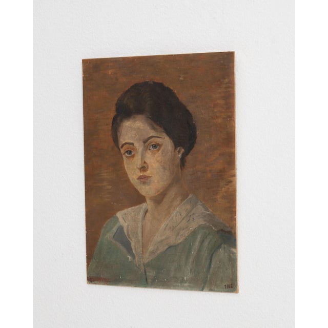 1910s France Brown Wood Painting For Sale In Greensboro - Image 6 of 15