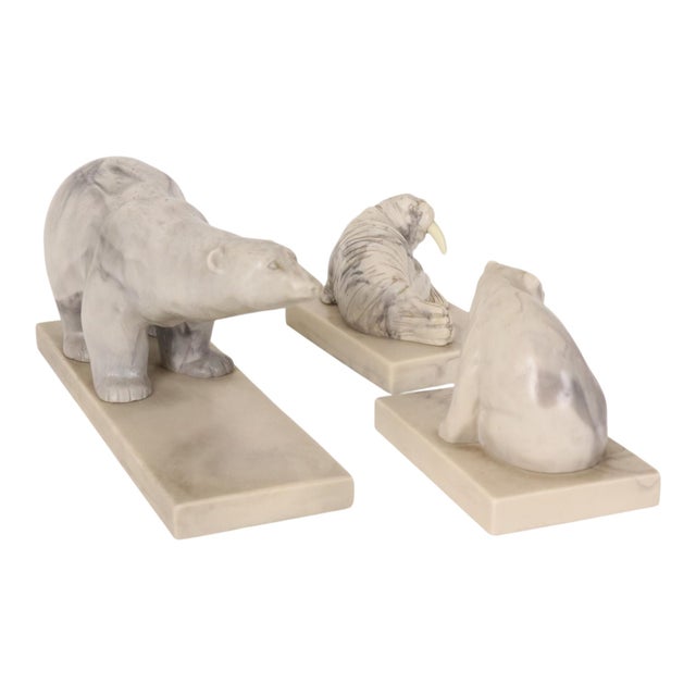 Vintage Animal Figurines Art in Marble Inuit, Canada, 1980s. Set of 3 For Sale - Image 6 of 18