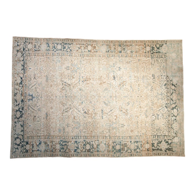 Vintage Distressed Heriz Carpet - 7'7" x 10'8" For Sale
